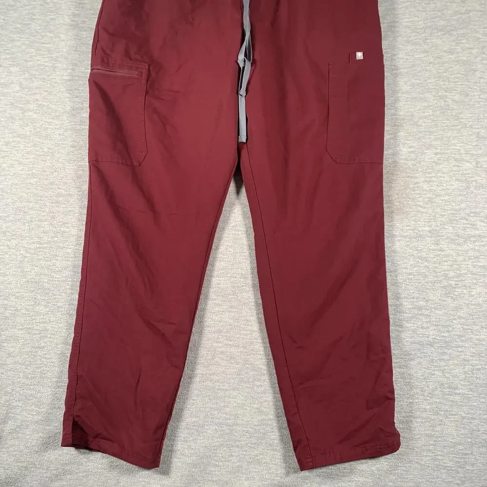 FIGS Pants Mens 41x29 Red Technical Collection Scrub Cargo Elastic Waist Pockets